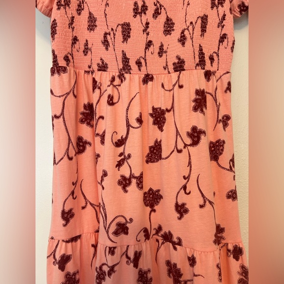 Anthropologie Daily Practice Tiered Maxi Dress Coral Pink, Size XS - Picture 4 of 4
